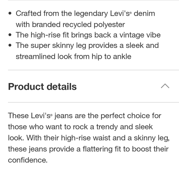 Levi's 720 Girls' High-Rise Super Skinny Distressed Jeans ~  Medium Wash Blue - Picture 6 of 16